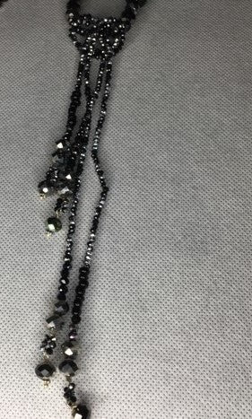 Black and gray necklace with arodecence faceted beads - RK Queen B elegant Jewelry